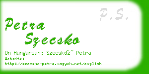 petra szecsko business card